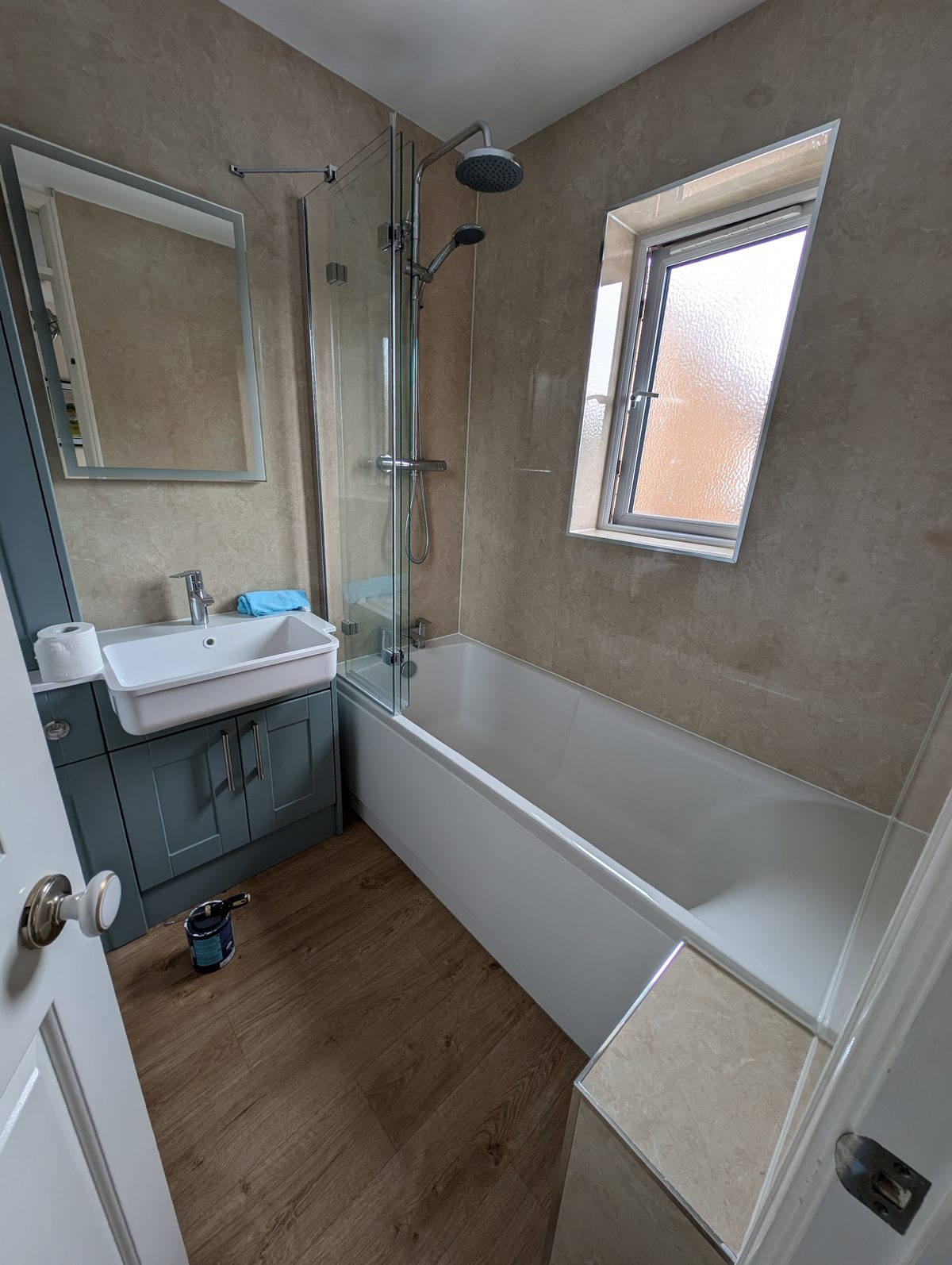 Bathroom refit with a shower over the bath